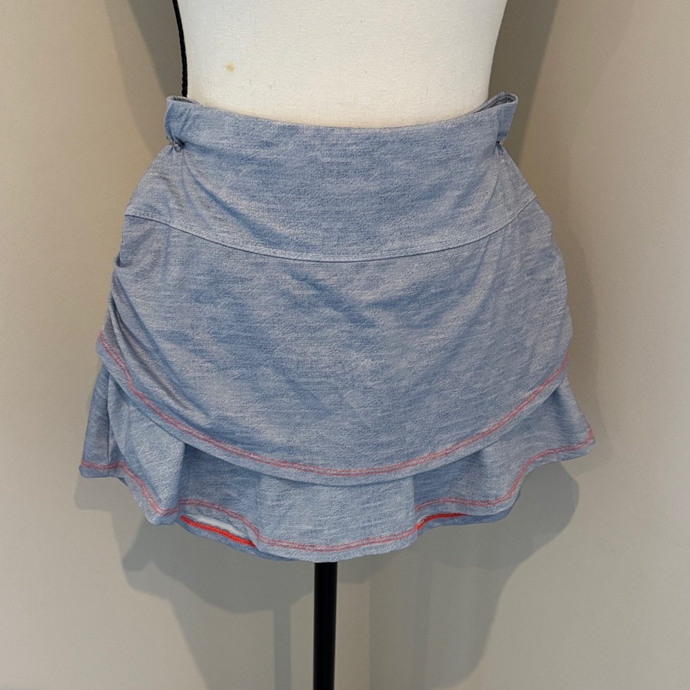 Lucky in Love Blue Skort with Pink Trim